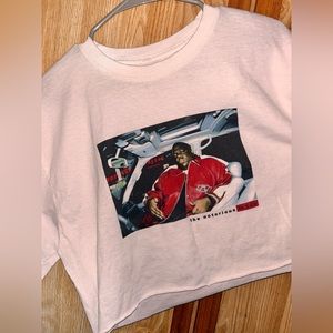 Women’s White Crop Top Long Sleeve Notorious BIG Print Brand new/No Tags Size L